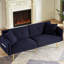 Moderne, canapé-lit à 3 places, bleu foncé, accoudoirs pliables, coussins moelleux réglables, revêtement de bureau, poche latérale à 4 angles, espace de vie principal