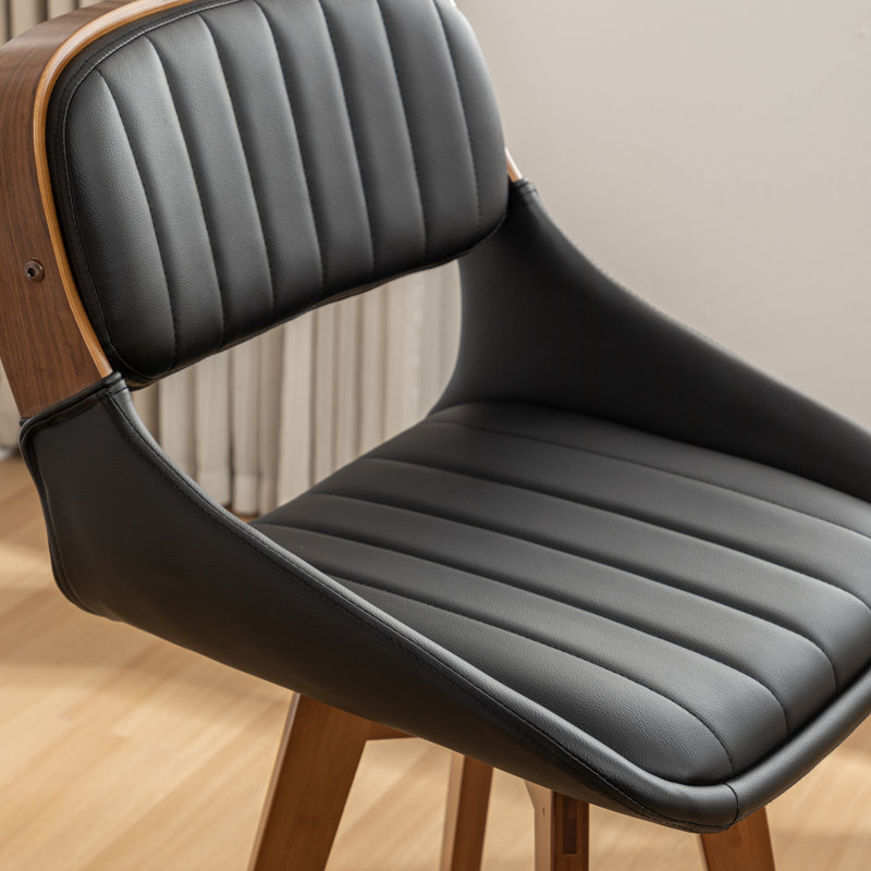 Tabourets de comptoir pivotants en similicuir, Tabouret de bar (siège d'une hauteur de 29,52 po), Noir