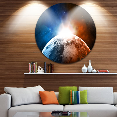 " Planet With Sunrise In Space "