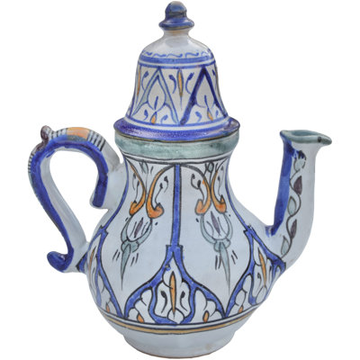 Théière en céramique Mid-Century à motif andalou
