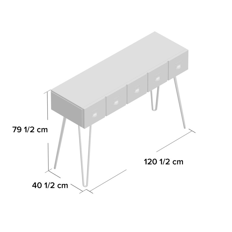 Ora 120.5cm Solid Wood Top Console Table