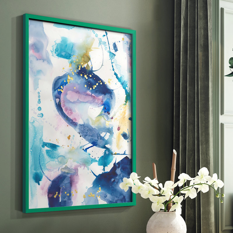 Fiesta II Framed Print - Solid Wood, 10" H x 8" W, Green Framed