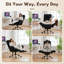 Chaise de bureau Criss Cross Leg, chaise de bureau ergonomique en molleton Teddy-130796615