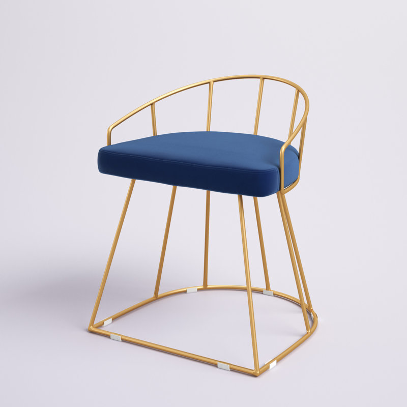 Tabouret de coiffeuse Aleena, Bleu