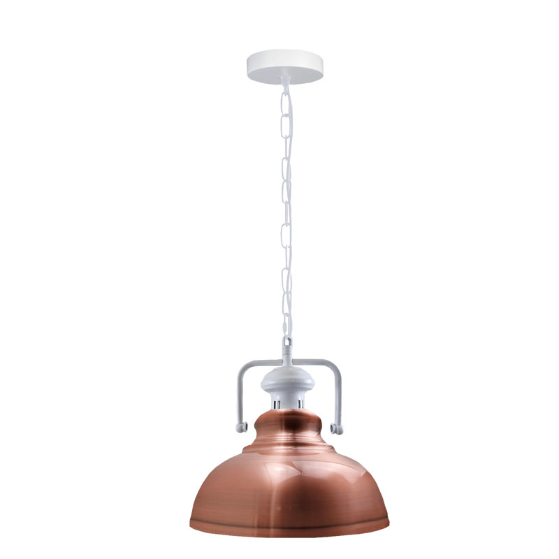 Lockett 1 - Light Satin Nickel Pendant, Copper Pendant Light