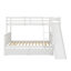 Lit superposé simple au-dessus d'un lit double avec rangement pour tiroir coulissant et tablettes intégrées-1235344831