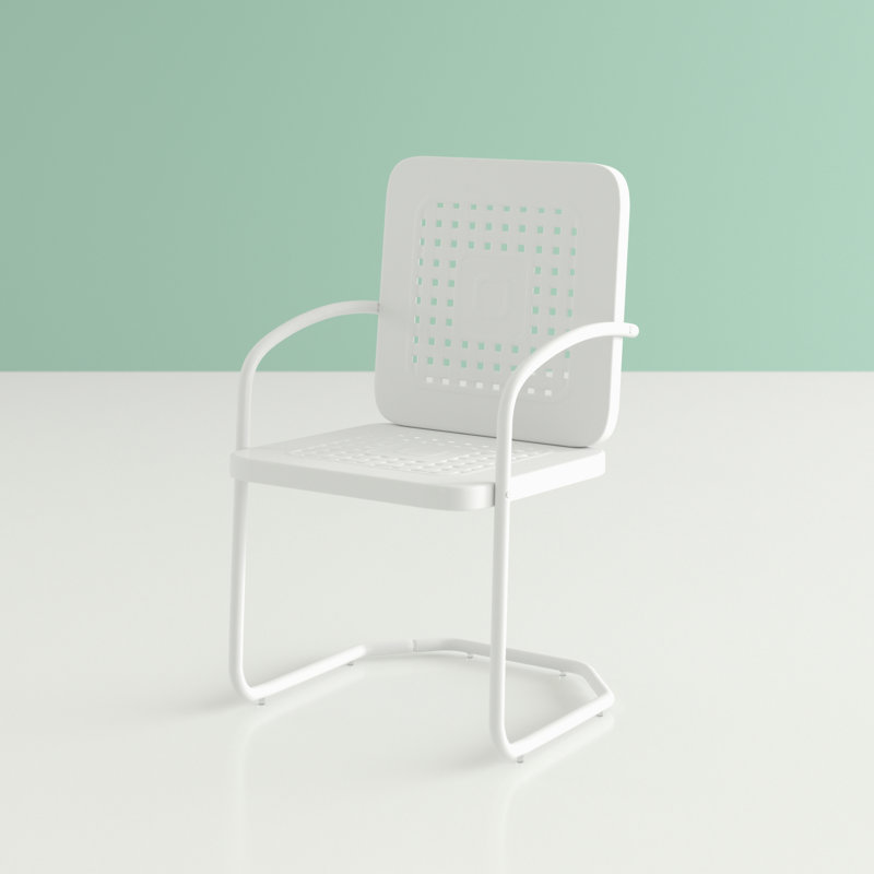 Bates 2PC Retro Outdoor Chair Set, White