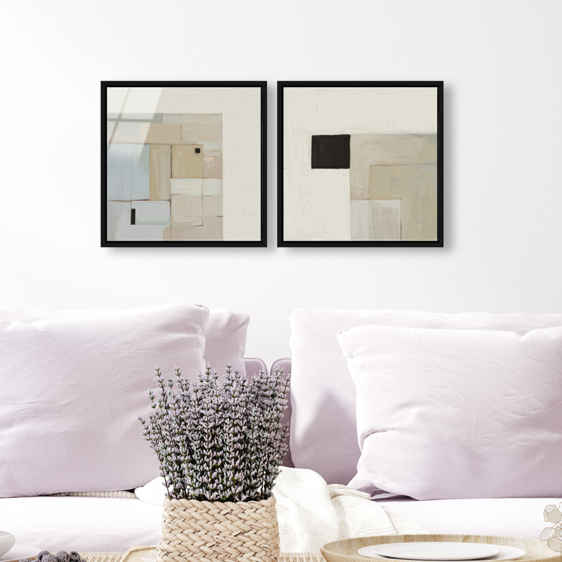 Soft Roughness Set Set by Oliver Gal, 13"H x 13"W, Black Floater Frame