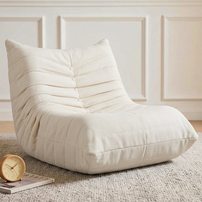 Bean Bag Sofa Chair – High-Resilience Foam, Ergonomic Curved Backrest, Lightweight Floor Chair for Small Spaces