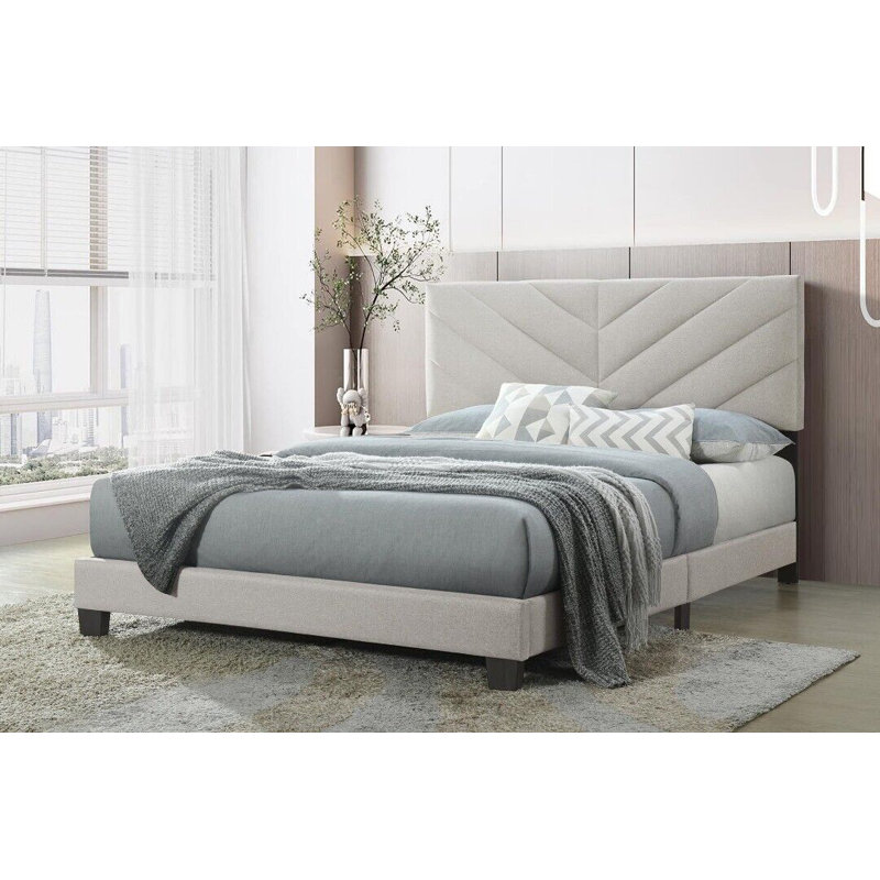 Lit tapissier standard Jesten, Grand, Beige
