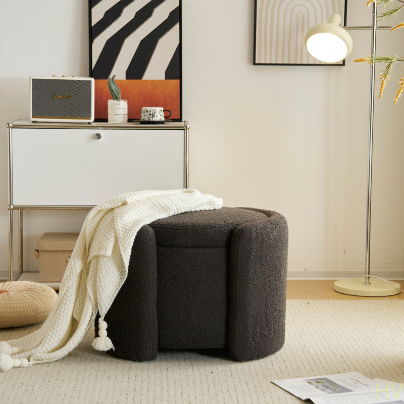 Repose-pieds Cozy Boucle: confort élégant avec rangement dissimulé