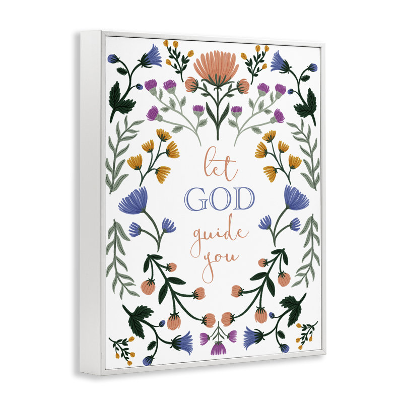 Floral, Let God Guide You, giclée encadrée, design par Angel Nicole, H 14 po x l 11 po