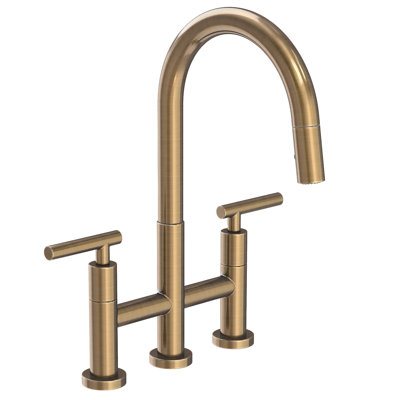 East Linear Pull Down Kitchen Bridge Faucet