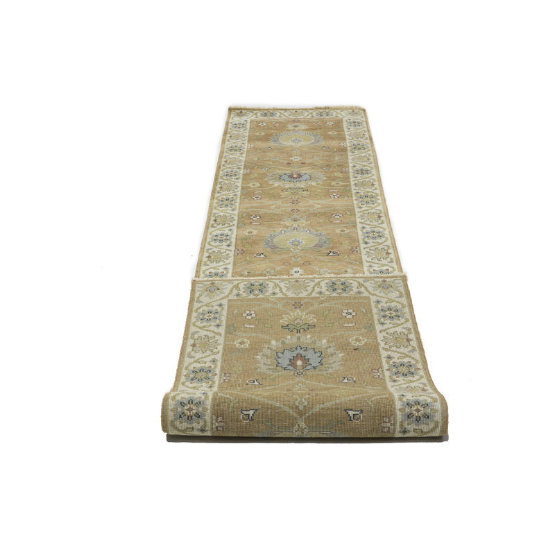 Tapis de couloir oriental à motif floral rouille orange 2 pi 5 po x 12 po Osh Chobi, Tapis de couloir 3 pi x 12 pi