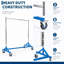 Portant à vêtements roulant en métal robuste, portant portatif à une seule barre avec roulettes verrouillables, présentoir à vêtements autoportant, disponible en plusieurs couleurs pour une utilisation domestique et commerciale-1084635939