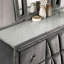 Commode 9 tiroirs en tissu avec accents capitonnés et bouton en acrylique-732836292