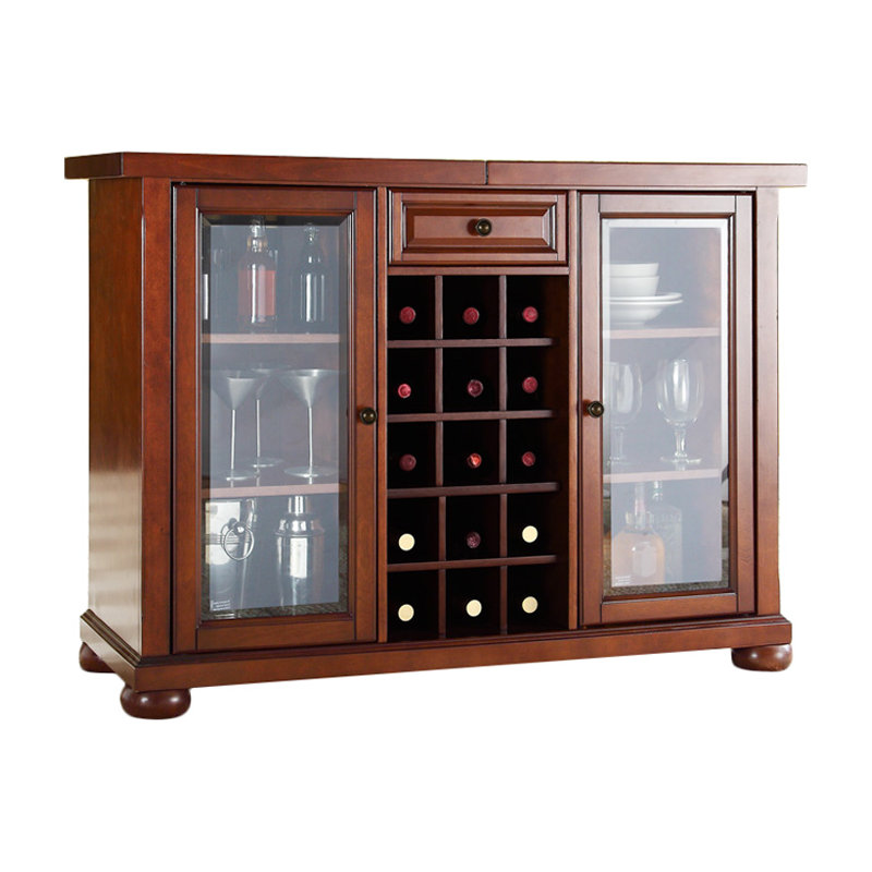 Armoire de bar Hedon, Cerisier classique
