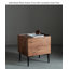 Table de chevet à double tiroir en noyer noir de style minimaliste moderne
