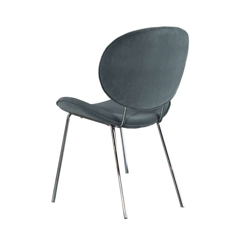 Chaise d'appoint en velours gris Arthurene