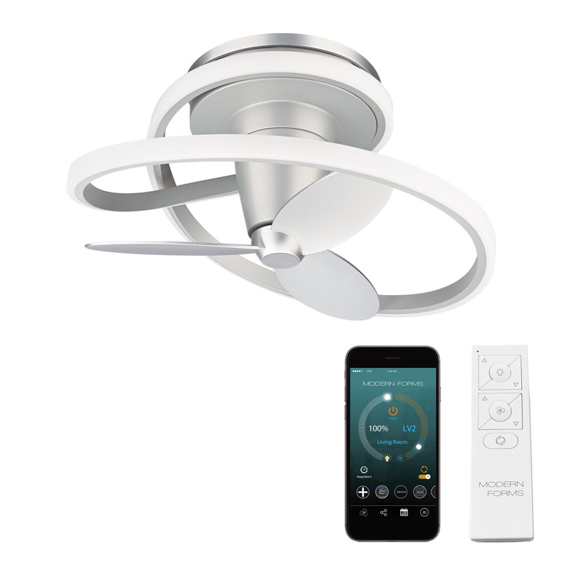 Veloce 3-Blade Smart Fandelier, Titanium Silver