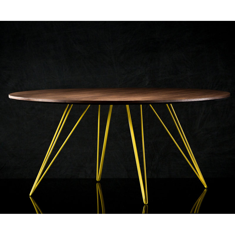 Williams Single Coffee Table, Yellow, 18" H x 46" W x 40" D, Walnut