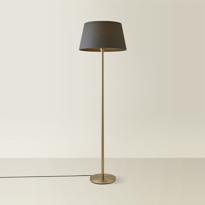 Bekbele 158cm Traditional Floor Lamp, Grey, Chrome, No