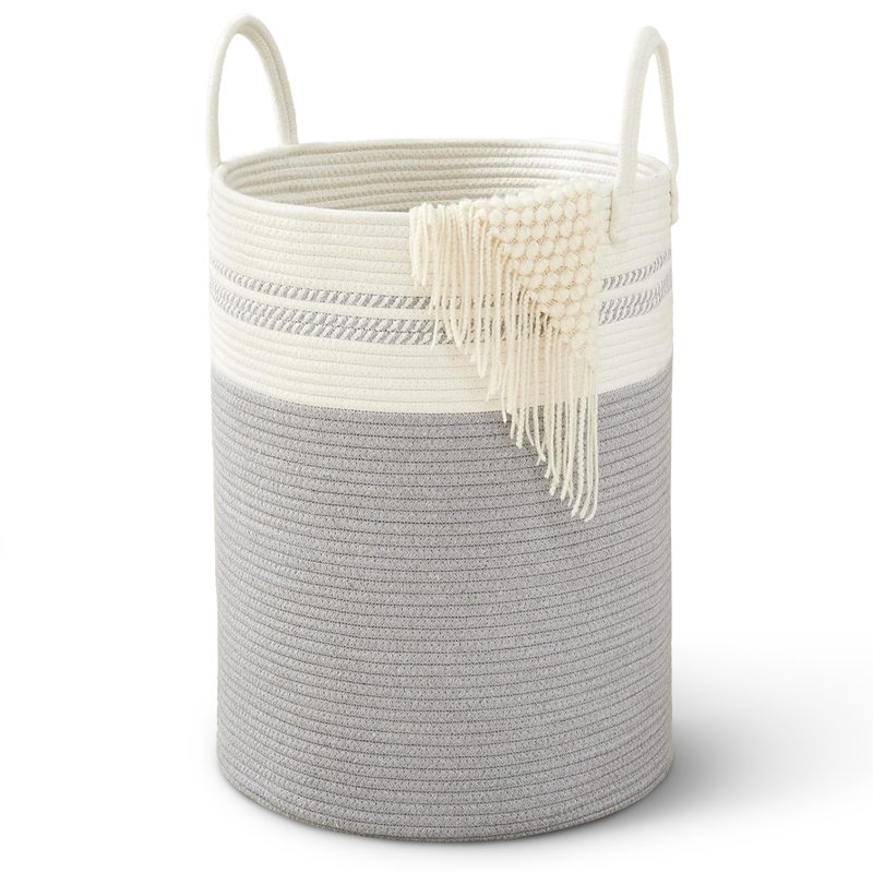  Large Woven Cotton Laundry Hamper with Handles