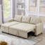Canapé modulaire rembourré escamotable avec méridienne de rangement, canapé d'angle convertible-1280363396
