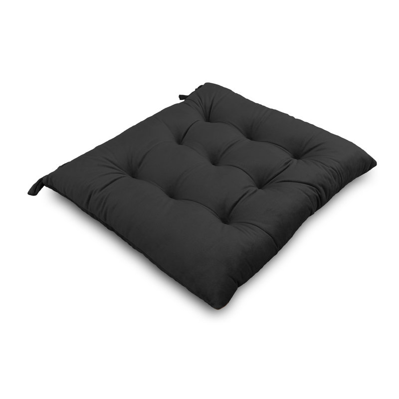 Nazik Outdoor 3'' Dining Chair Seat Cushion, Black