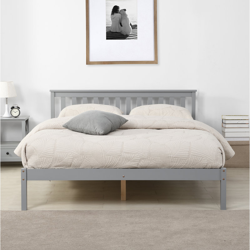 Matthew Solid Wood Bed, Grey, King (5')
