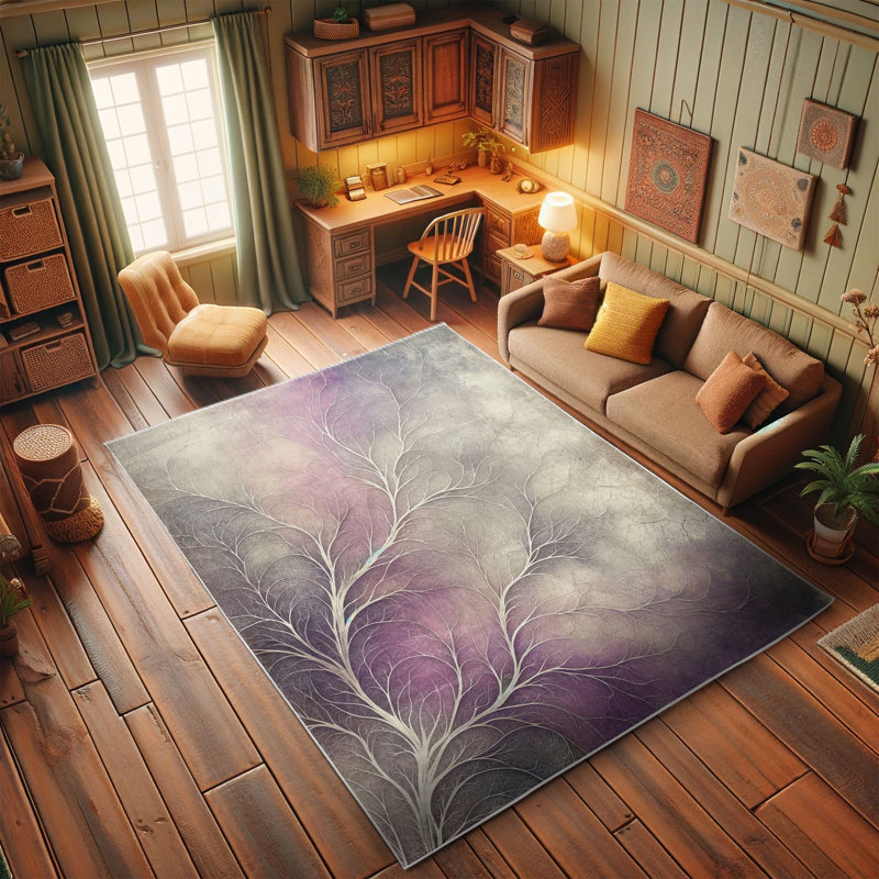 Ambesonne Branches High Density Long Fiber Poly Threads Decorative Area Rug Carpet, Rectangle 2'3" x 3'9"