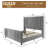 Tole Velvet Queen Size Upholstered Platform Bed with Vertical Channel Tufted Headboard,Gray-662393763-662393790