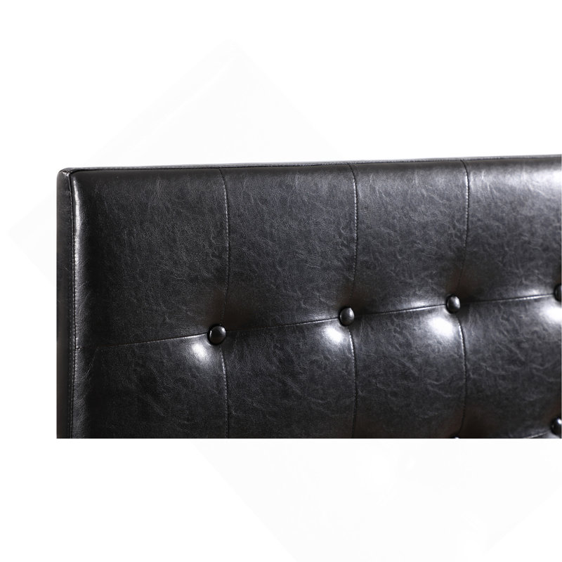 Stylish Black Upholstered Headboard For Bedrooms, Black, King