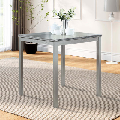 Table de salle à manger carrée en bois gris argenté pour 4 petits espaces