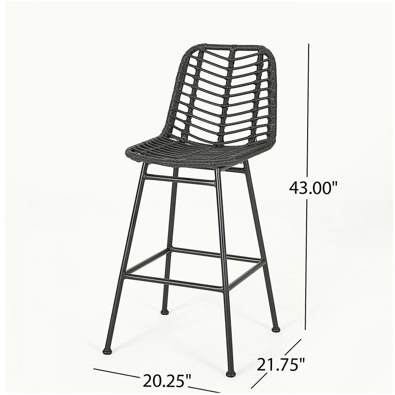 Tabourets de bar d'extérieur en osier Sawtelle (ensemble de 2)