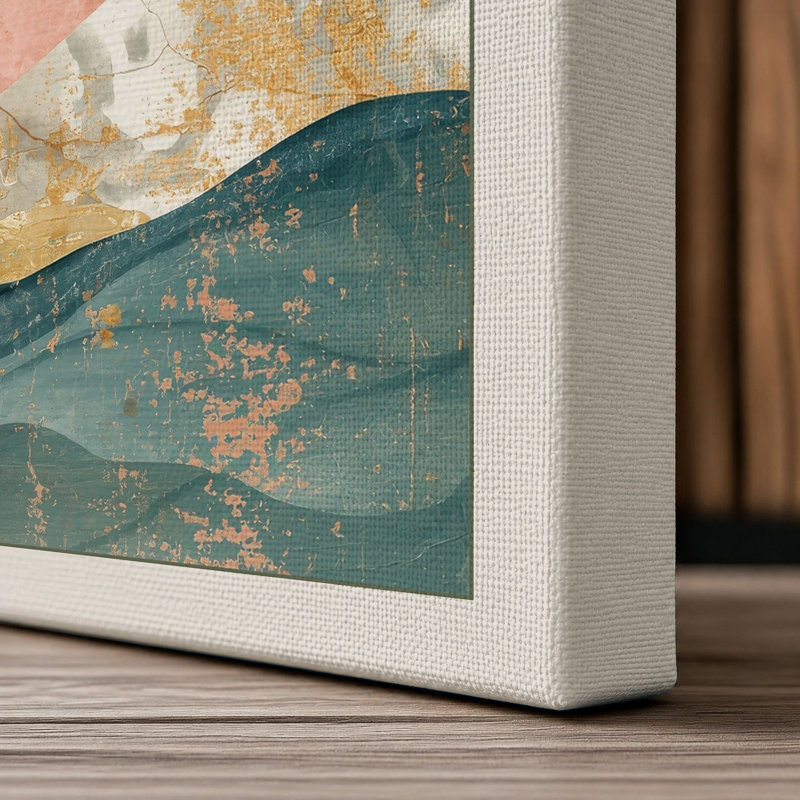 Layered Mountains Boho - Wrapped Canvas, Cream Border, 30x20 - 76.2 x 50.8 cm