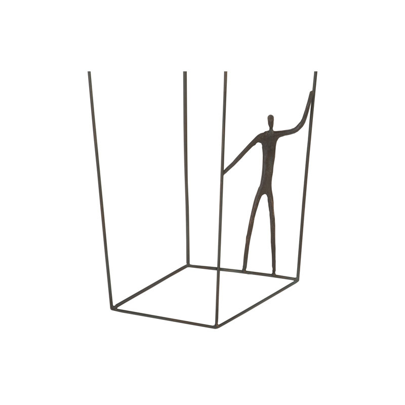 Brown Metal Perspective Standing Right Wall Art Figurine