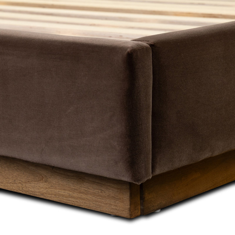 Montgomery Upholstered Wingback Bed, Surrey Mink, Queen