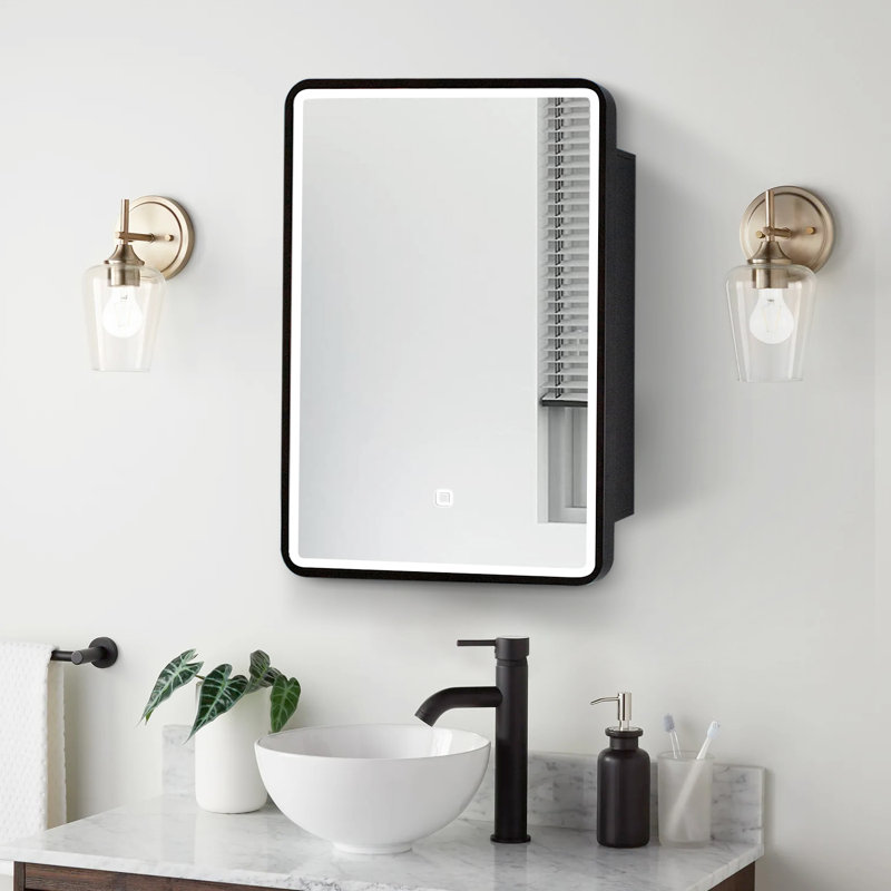 Armoire à pharmacie avec miroir réglable 24 po x 30 po Annajean