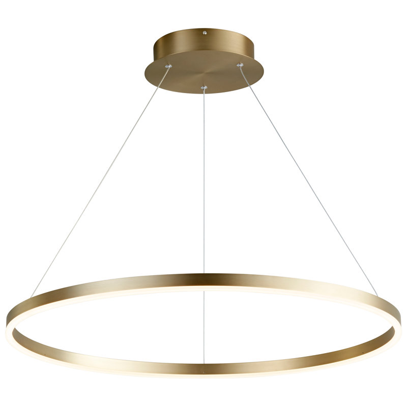 Lustre géométrique unique à 1 lumière Amaru, H 97,25 po x l 31,5 po x P 31,5 po, Laiton vieilli