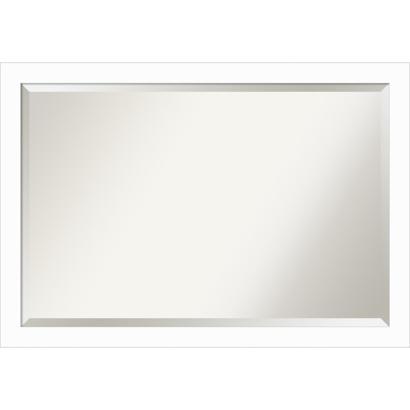 Miroir mural en bois Jimma, Blanc, 27,5 po x 39,5 po