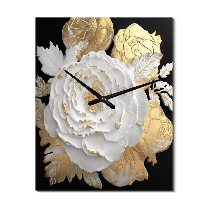 Horloge murale rose exquise, Moyen