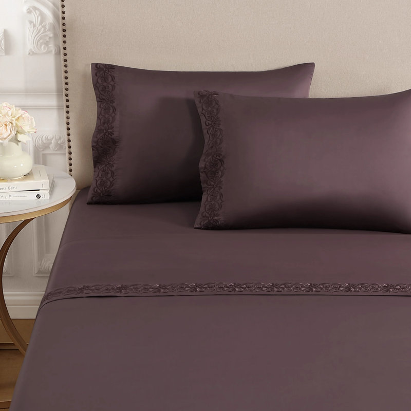 Ariane Sheet Set, Queen, Raisin