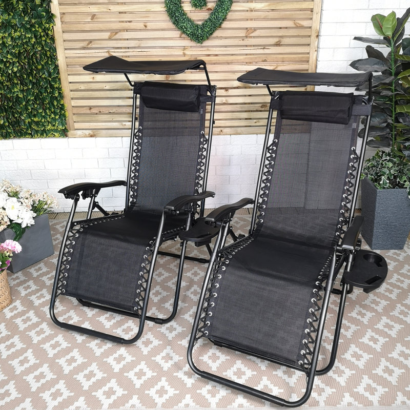 Samuel Alexander Folding Recliner Chair, Black