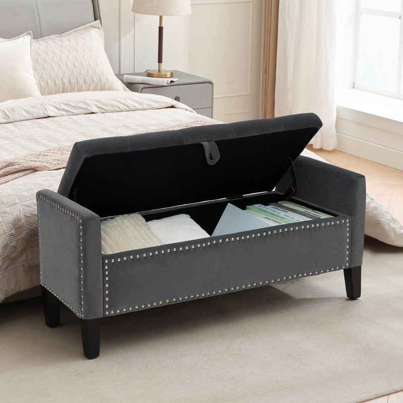 Repose-pieds Jeani 45 po Jeani, Gris foncé
