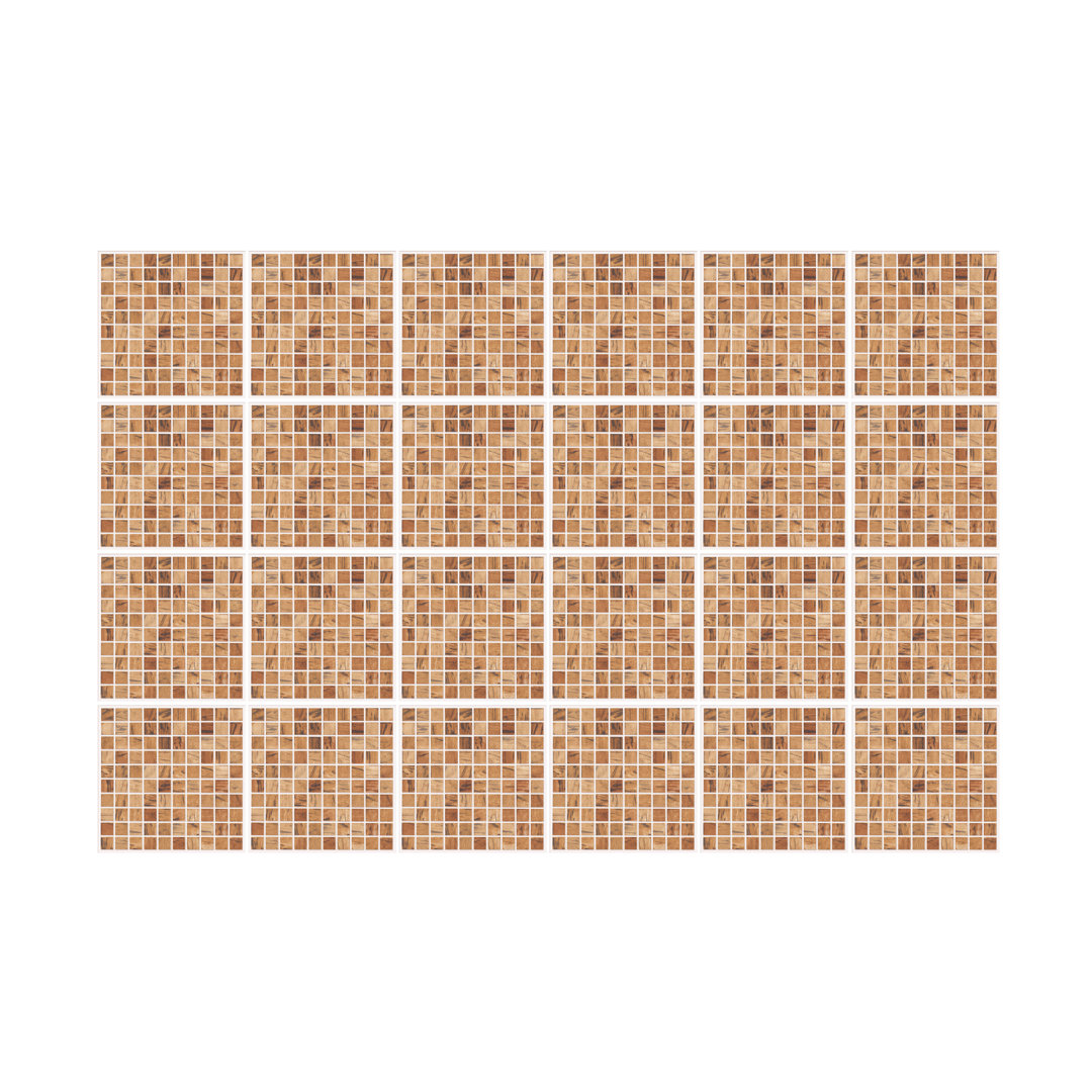 Stone Mosaic Wall Tile Sticker Set 15cm x 15cm PVC