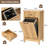 Tilt-Out Laundry Hamper Cabinet With Drawer, 10 Gallon Fluted Trash Can Cabinet With Laundry Basket, Hidden Wood Garbage Can Bin Cabinets, (Natural Oak)-10992712