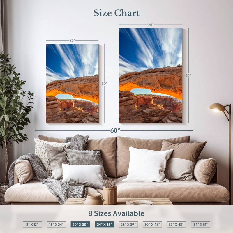 Alvord Mesa Arch Sunrise Glow, H 36 po x l 24 po