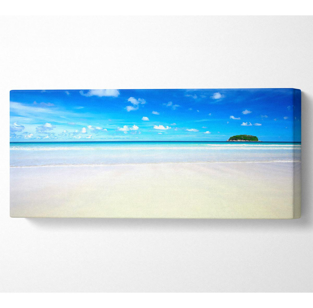 Perfekte himmelblaue Strand-Panorama-Leinwand