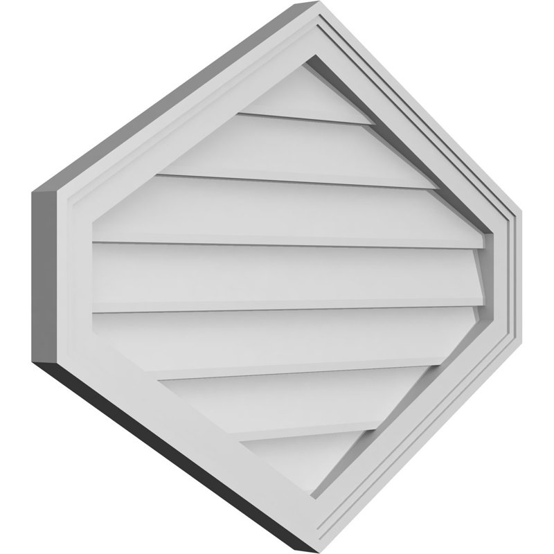 Ventilé vertical à pignon vertical 7/12 po, H 24 po x l 30 po x P 1,5 po